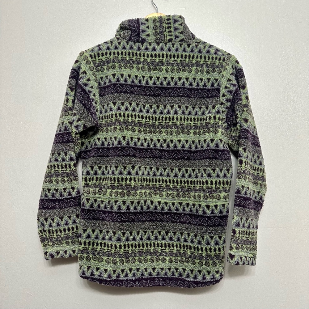 Vintage 90s The North Face Aztec Print Fleece Quarter Zip - Picture 2 of 6